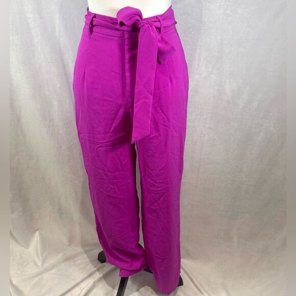 Do+Be bright orchid pink straight leg sash belted pants size large - Picture 4 of 9